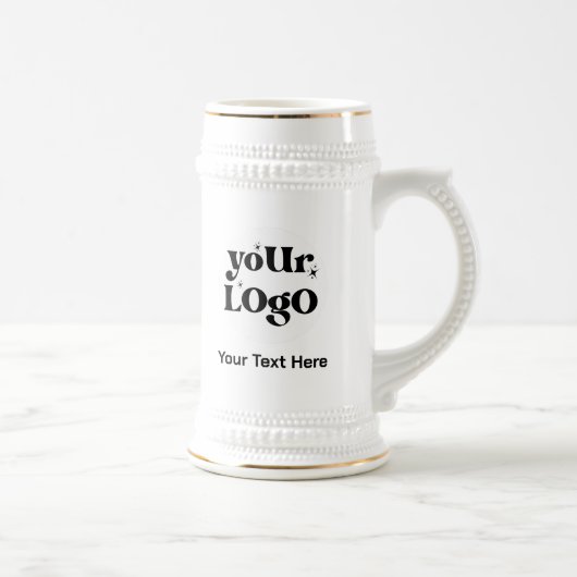 Minimalist Logo and Text Business ビールジョッキ (右)