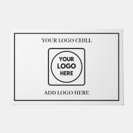Minimalist Logo Black White Frame doormat ドアマット