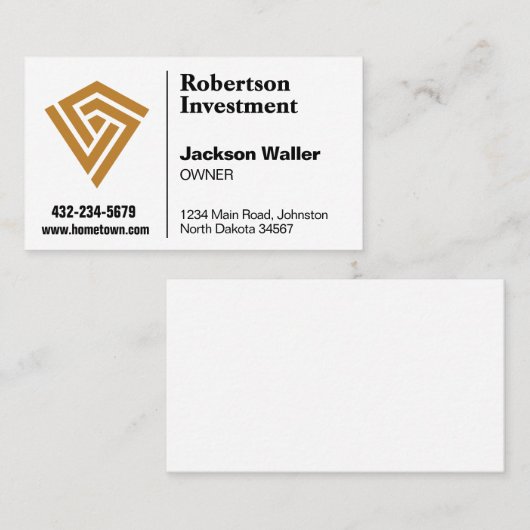 Minimalist Logo Calling Card for Any Business 名刺 (正面/裏面)