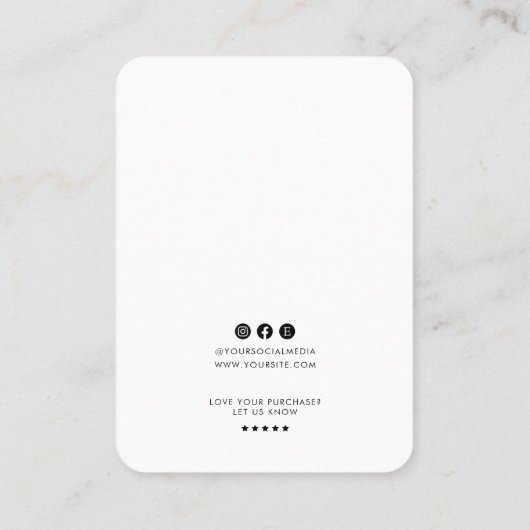 Minimalist Logo Earring Display Card 名刺 (裏面)