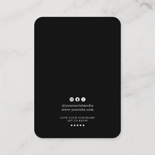 Minimalist Logo Earring Display Card 名刺 (裏面)