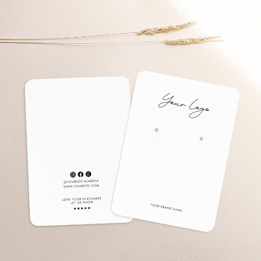 Minimalist Logo Earring Display Card 名刺
