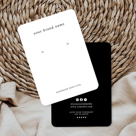 Minimalist Logo Earring Display Card 名刺