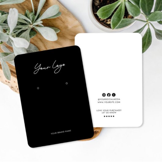 Minimalist Logo Earring Display Card 名刺