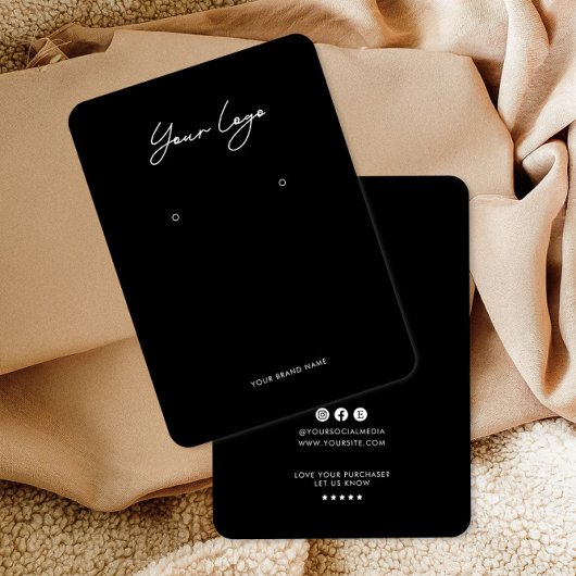 Minimalist Logo Earring Display Card 名刺