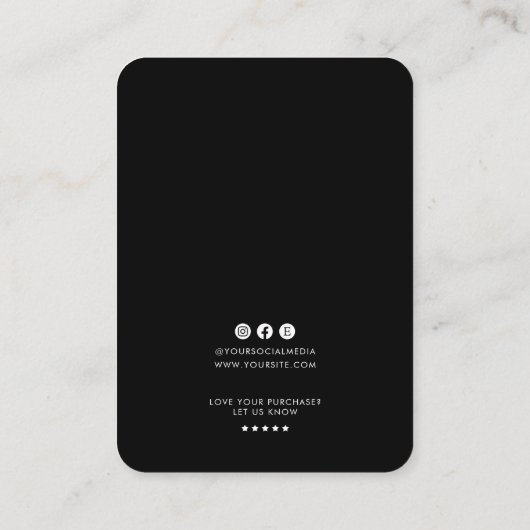 Minimalist Logo Earring Display Card 名刺 (裏面)