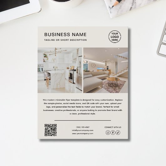 Minimalist Logo Photo Business Promotional Flyer チラシ