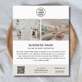 Minimalist Logo Photo QR Business Flyer チラシ