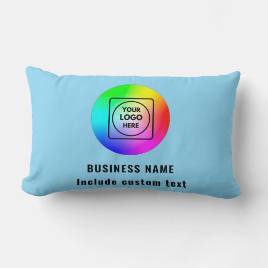 Minimalist Logo & Text Custom Lumbar Pillow ランバークッション (正面)