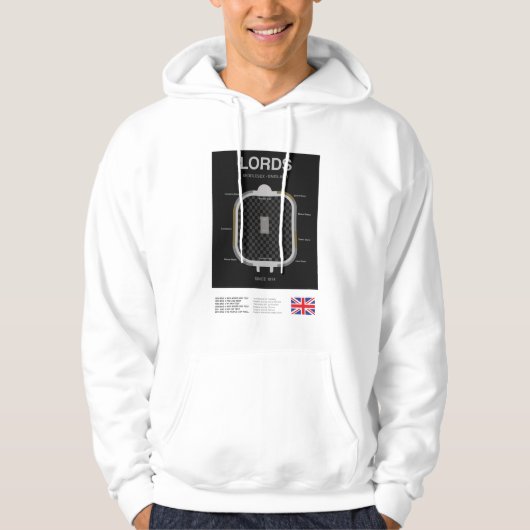 Minimalist Lords Cricket Ground Line Print Hoodie パーカ (正面)
