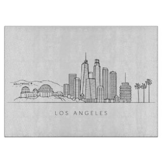 Minimalist Los Angeles Skyline Illustration カッティングボード