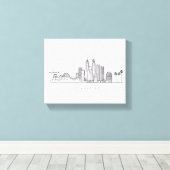 Minimalist Los Angeles Skyline Illustration キャンバスプリント (インサイチュ (ウッドフロア))