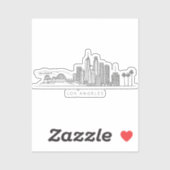 Minimalist Los Angeles Skyline Illustration シール (シート)