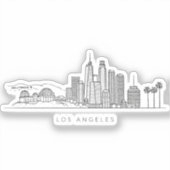 Minimalist Los Angeles Skyline Illustration シール (正面)