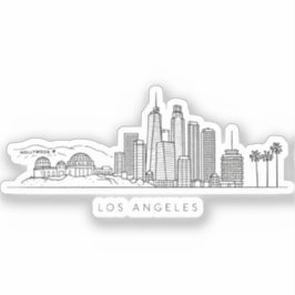 Minimalist Los Angeles Skyline Illustration シール