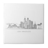 Minimalist Los Angeles Skyline Illustration タイル (正面)