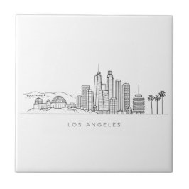 Minimalist Los Angeles Skyline Illustration タイル