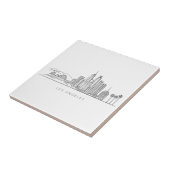 Minimalist Los Angeles Skyline Illustration タイル (側面)