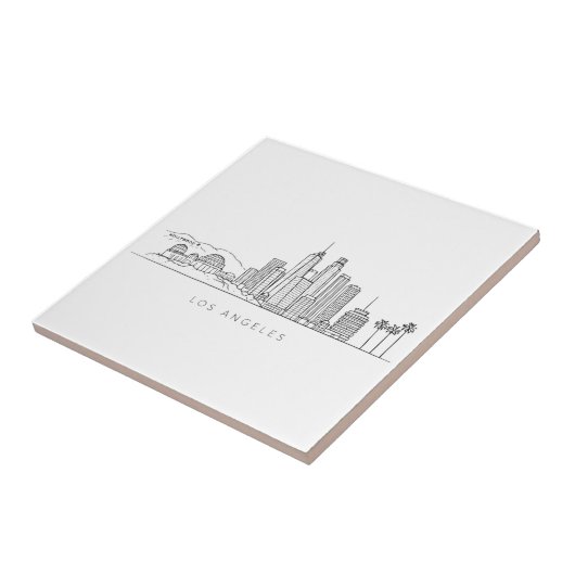 Minimalist Los Angeles Skyline Illustration タイル (側面)