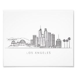 Minimalist Los Angeles Skyline Illustration フォトプリント