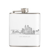 Minimalist Los Angeles Skyline Illustration フラスク (正面)