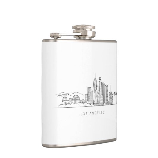 Minimalist Los Angeles Skyline Illustration フラスク (右)