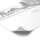 Minimalist Los Angeles Skyline Illustration ポスター (角)