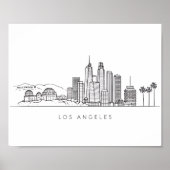 Minimalist Los Angeles Skyline Illustration ポスター (正面)