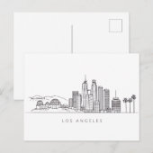 Minimalist Los Angeles Skyline Illustration ポストカード (正面/裏面)