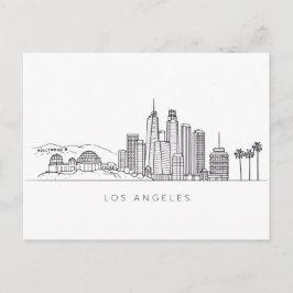 Minimalist Los Angeles Skyline Illustration ポストカード