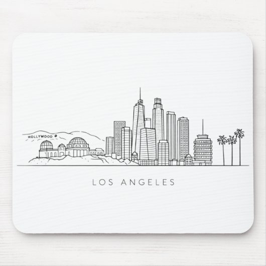 Minimalist Los Angeles Skyline Illustration マウスパッド (正面)
