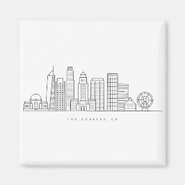 Minimalist Los Angeles Skyline Illustration マグネット