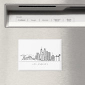 Minimalist Los Angeles Skyline Illustration マグネット (インサイチュ (食洗機))