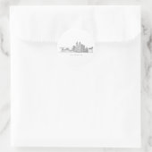 Minimalist Los Angeles Skyline Illustration ラウンドシール (バッグ)