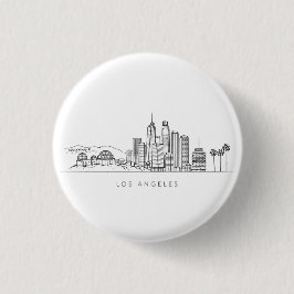 Minimalist Los Angeles Skyline Illustration 缶バッジ