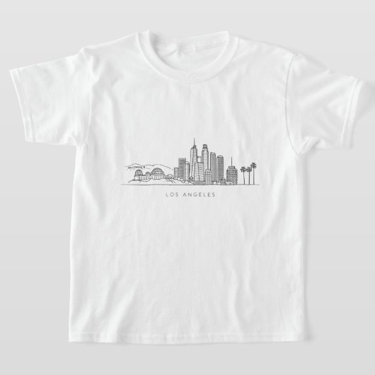 Minimalist Los Angeles Skyline Illustration Tシャツ (レイダウン)