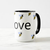 Minimalist Love & Bees Mug – Romantic Gift for Any マグカップ (正面右)