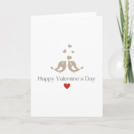 Minimalist Love Birds Valentine's Day Cute Love カード