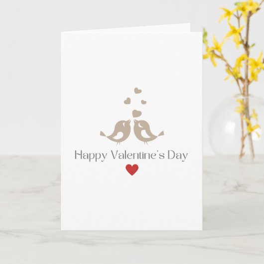 Minimalist Love Birds Valentine's Day Cute Love カード (黄色い花)