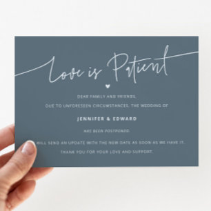 Minimalist Love Is Patient 結婚's Update石板 招待状
