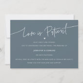 Minimalist Love Is Patient 結婚's Update石板 招待状 (正面)