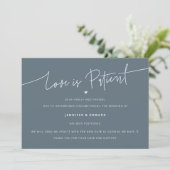 Minimalist Love Is Patient 結婚's Update石板 招待状 (スタンド正面)