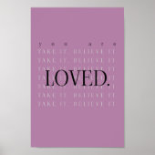 Minimalist Love Quote Poster Print - berry ポスター (正面)