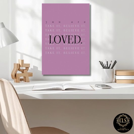 Minimalist Love Quote Poster Print - berry ポスター