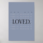 Minimalist Love Quote Poster Print - blue ポスター (正面)