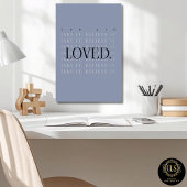 Minimalist Love Quote Poster Print - blue ポスター