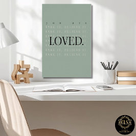 Minimalist Love Quote Poster Print - green ポスター