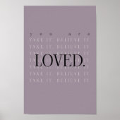 Minimalist Love Quote Poster Print - mauve ポスター (正面)