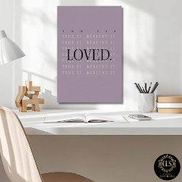 Minimalist Love Quote Poster Print - mauve ポスター