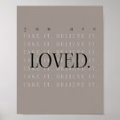 Minimalist Love Quote Poster Print - taupe ポスター (正面)